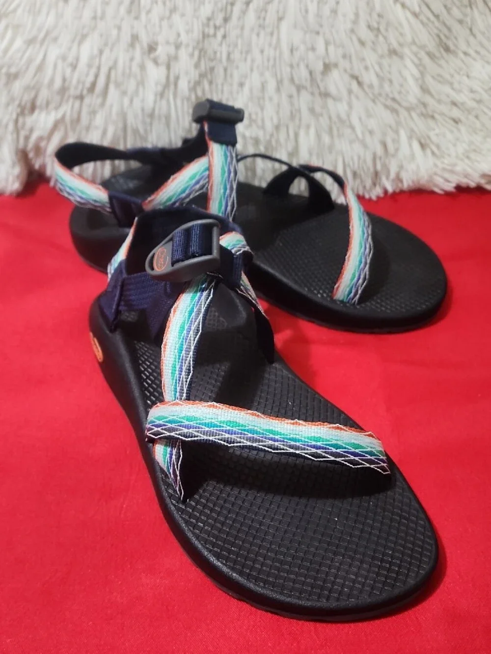 Chaco Women's Black Sandals with Multicolor Straps
